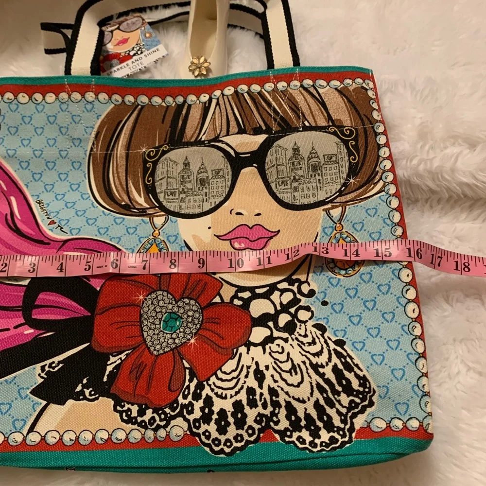 BRIGHTON bright and colorful “Sparkle and Shine” oversized Tote bag NWT - Picture 9 of 13